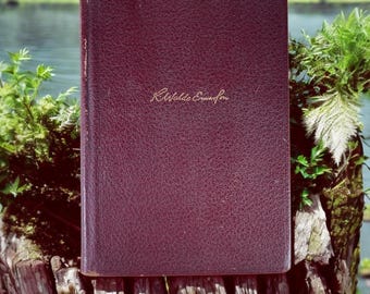 1918 Leatherbound Emerson Poetry: Antique American Literature