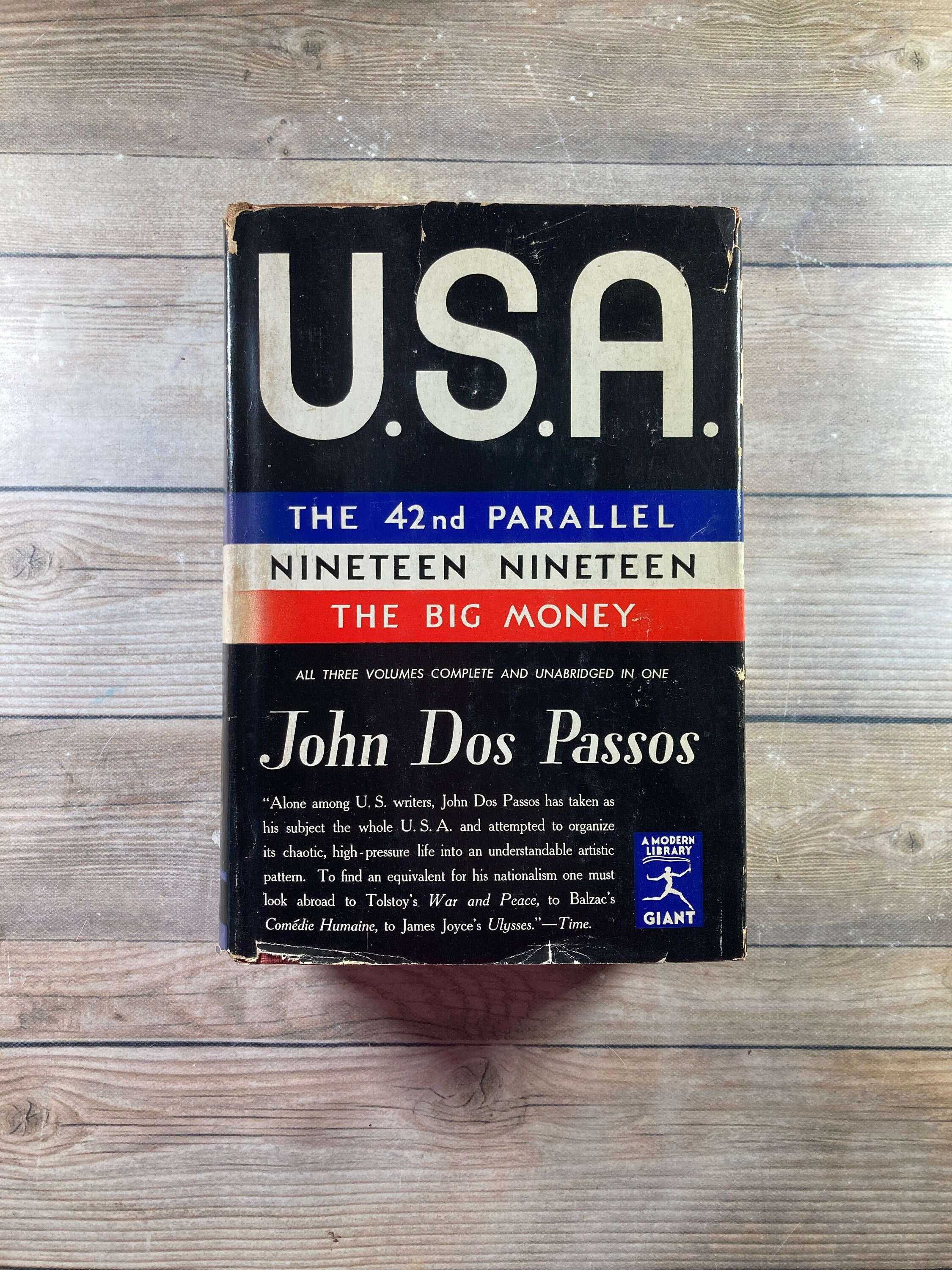 1937 USA Trilogy: John Dos Passos Hardcover Book With Dust Jacket