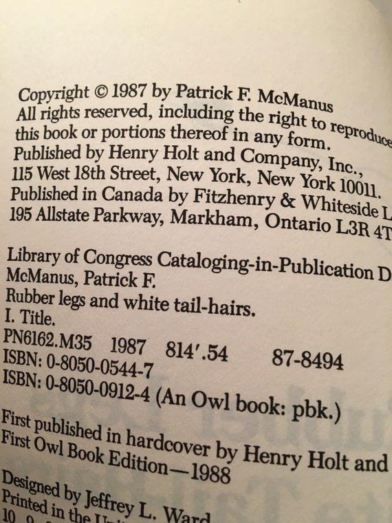 1980s Patrick Mcmanus American Humorist Never Sniff A Etsy