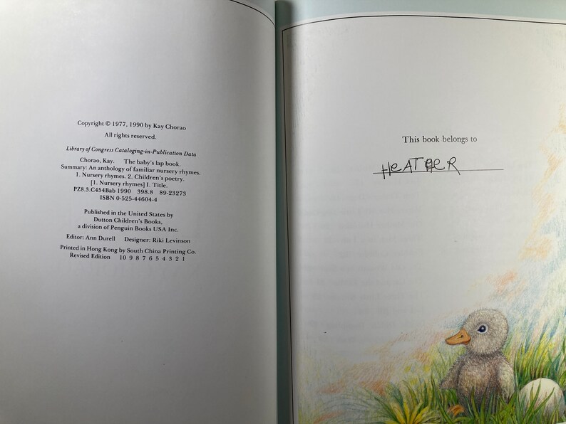 1990the Baby's Lap Book Kay Chorao Vintage Hardcover Book Etsy