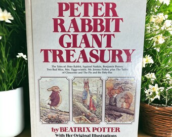 Vintage &quot;Peter Rabbit Giant Treasury&quot;  Beatrix Potter 1980 Children&#39;s Books Hardcover Illustrated Classic Literature Free Shipping