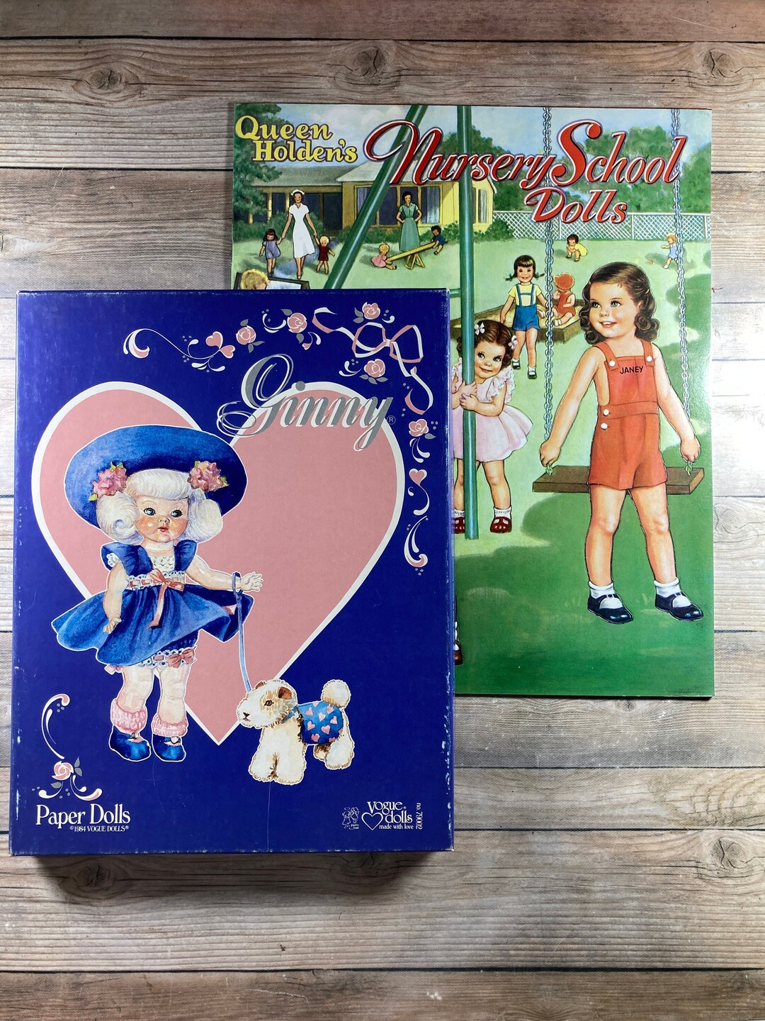 PAPER DOLLS set of 2 Queen Holden's Nursery School Dolls / Ginny NIP