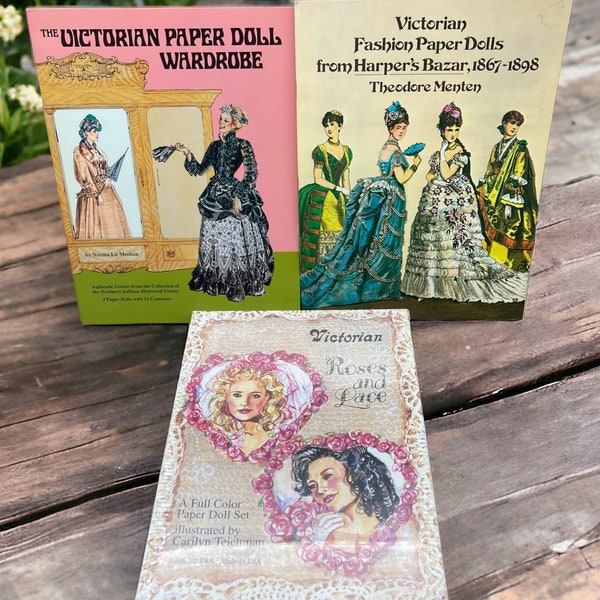 UNUSED/Like New Paper Dolls  ~Set of 3~ Victorian Paper Dolls Meehan / Menten / Teichman Interactive Pretend Play stoneridgebooks Free Ship