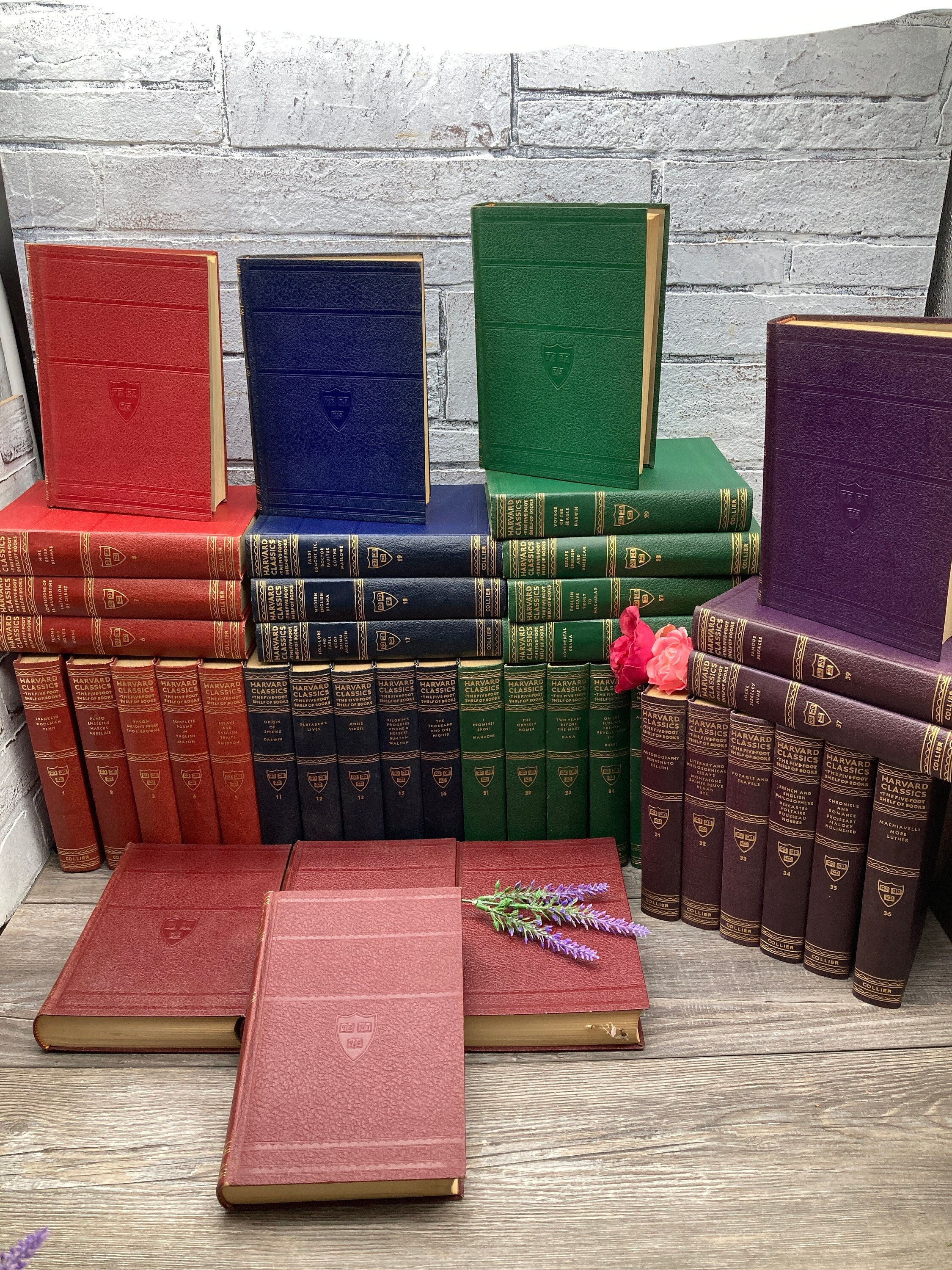1930s Harvard Classics Five-foot Shelf of Books Rainbow Edition