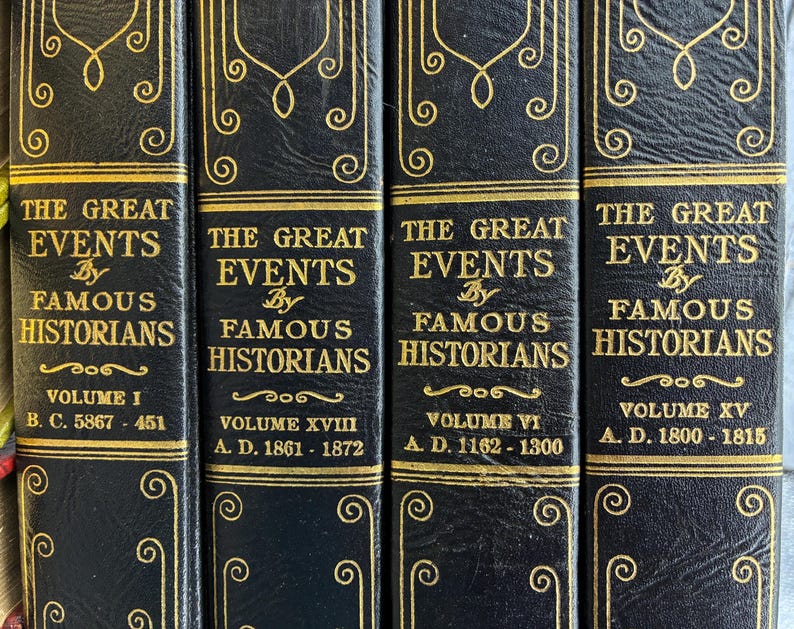 1926 "the Great Events by Famous Historians" Antique HC Gilt Leather Decor Sold Individually - Etsy