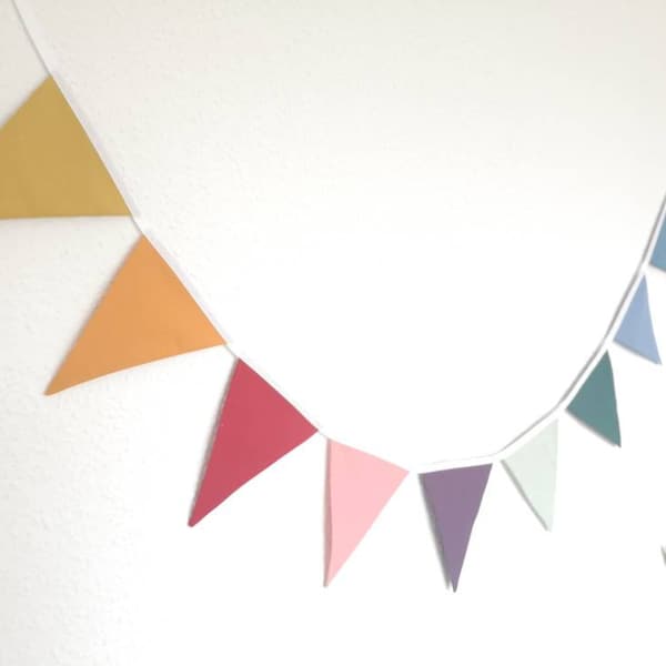 Pennant chain children's room rainbow colorful children's room decoration, fabric garland