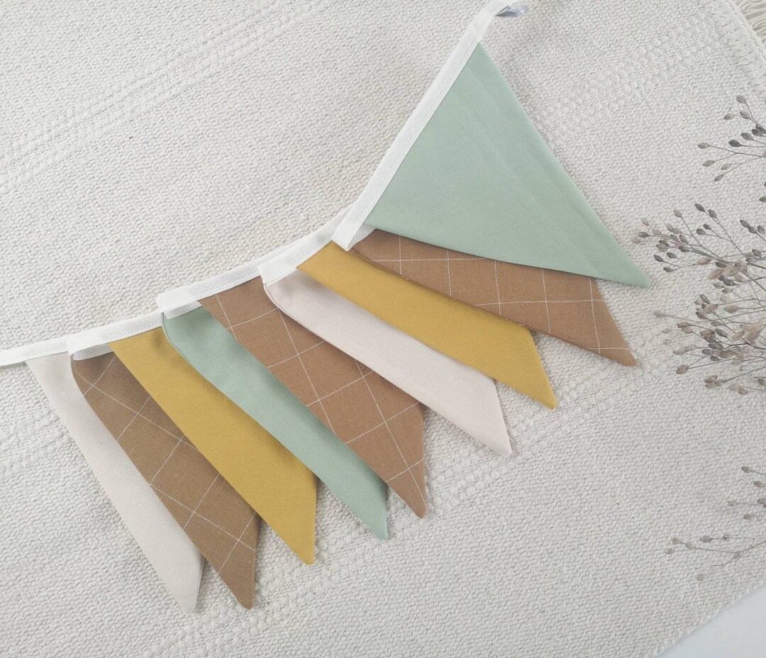 Wimpelkette Beige Jute - 12M Boho Deko Für Garten & Party