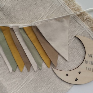 Pennant chain beige, olive, mustard, light brown unisex for girls and boys, children's room decoration