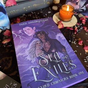 Sea of Exiles Book with Sprayed Edges – Signed Fantasy Romance Novel, Indie Author, Dark Romantasy Gift, Limited Edition Decor
