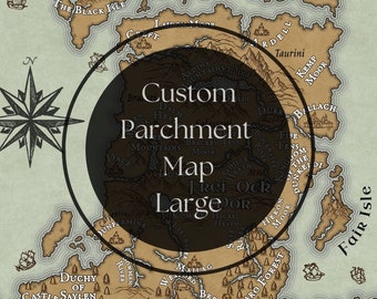 Custom Parchment World Map: RPG, DND Campaign (Digital Download)