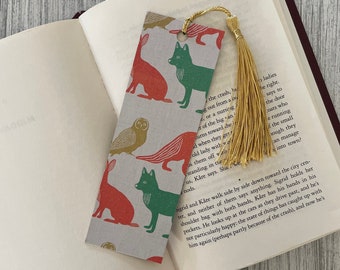 Forest Animals Bookmark | Children’s Bookmarks - Fox Rabbit Owl Wolf Bookmark with Tassel - Student Class Gifts for Reading