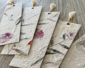 Pressed Flower Bookmarks | Luxury Velvet Ribbon Tassel Bookmark Handmade Reading Aesthetic