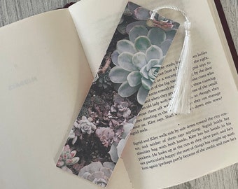 Succulent Bookmark with Tassel, Gift for Plant Lover, Desert Themed Handmade Gift for Reader