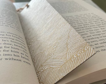 Ocean Waves Bookmark | Japanese Chiyogami Yuzen Bookmark, Spark Marks Handmade Bookmarks