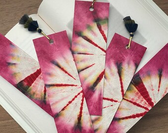 Tie Dye Bookmark with Layered Boho Tassel | Handmade Bohemian Style Bookmarks