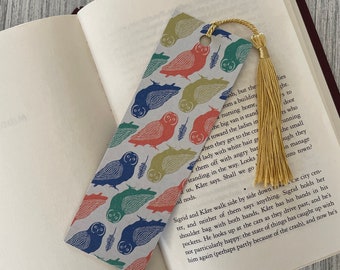 Owl Bookmark | Childrens Bookmarks Reading Challenge Book Gift Tasseled Thick Sturdy Bookmark
