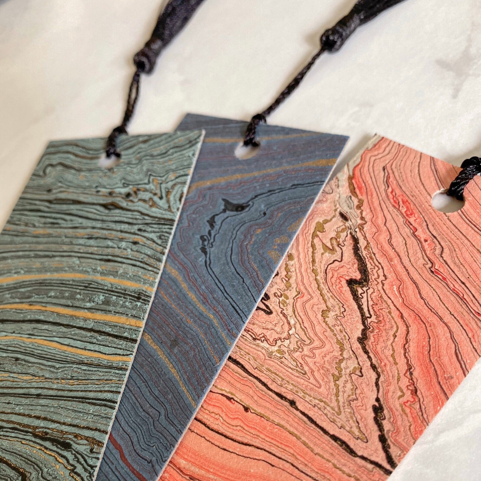 Small Marble Bookmarks Gift Wrapped Bookmarks Colorful | Etsy