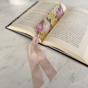 Silk Ribbon Bookmarks Japanese Bookmarks, Sakura and Primrose Floral Art Designs, SparkMarks Handmade Bookmarks, Mothers Day Gift primrose/yellow