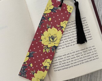 Yellow Rose Bookmark with Tassel