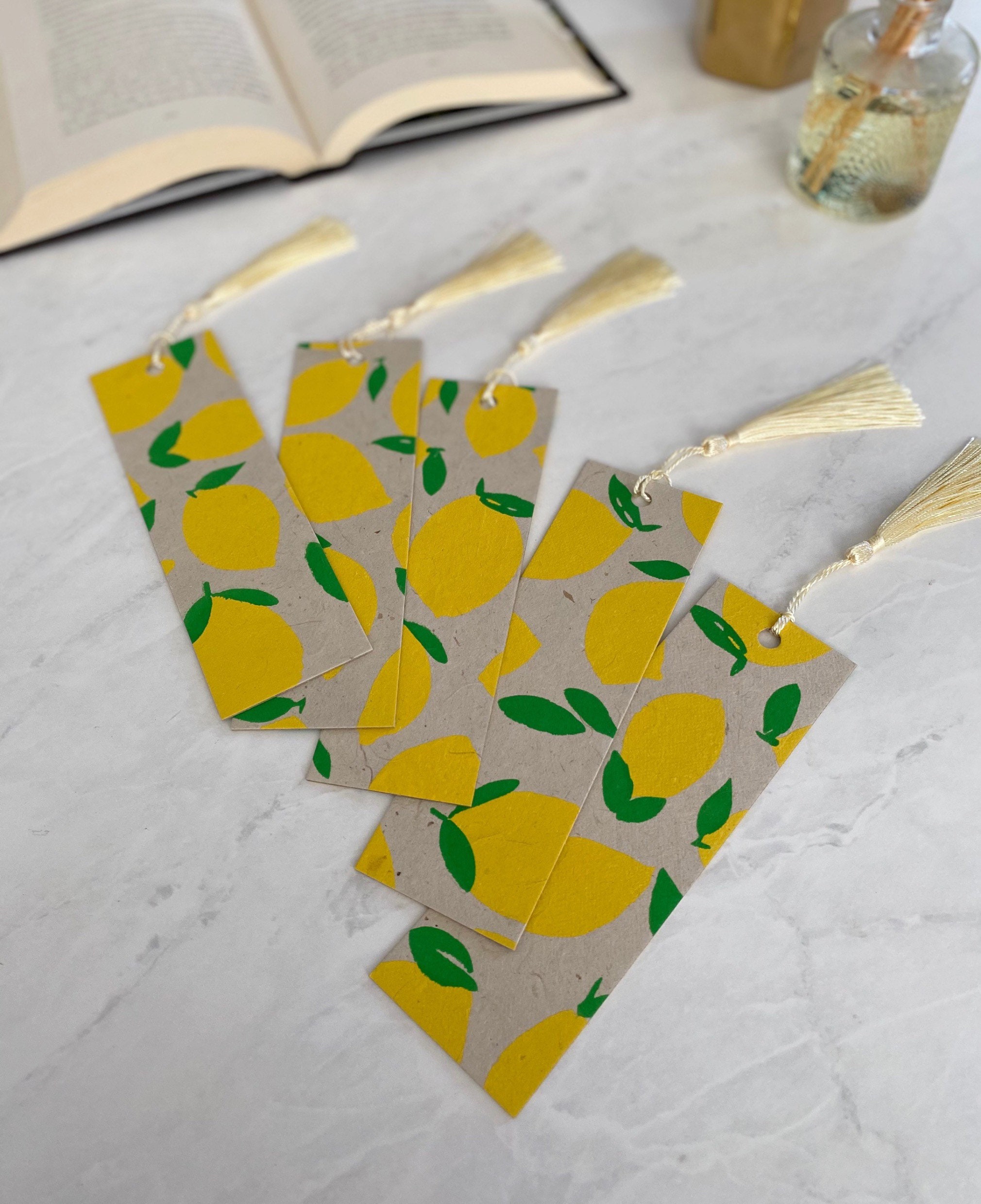 Lemon Bookmark with Tassel Ecofriendly Bookmarks Etsy