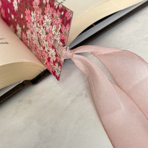 Silk Ribbon Bookmarks Japanese Bookmarks, Sakura and Primrose Floral Art Designs, SparkMarks Handmade Bookmarks, Mothers Day Gift image 7