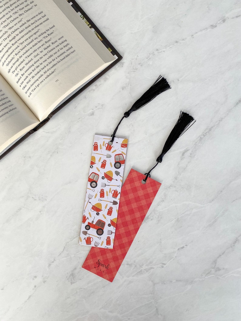 Farm Themed Bookmarks With Tassels Cute Summer Bookmark Cow - Etsy