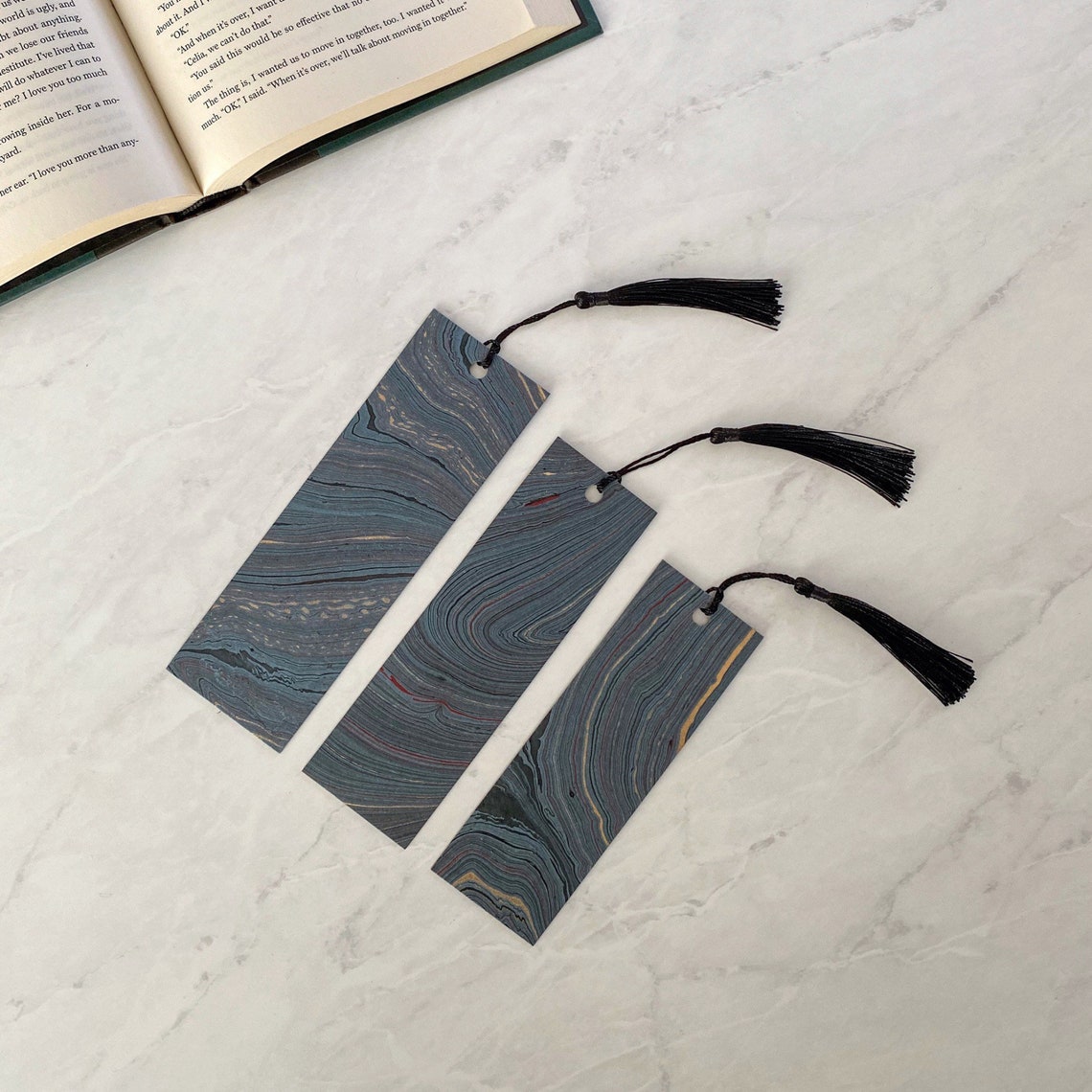 Marble Bookmarks Bookmark with Tassel Thick and Sturdy Gift Etsy
