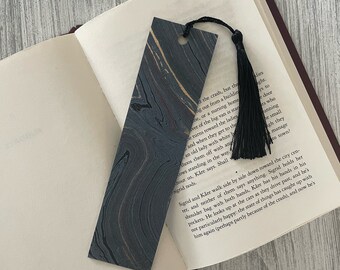 Marble Bookmark | Gift Wrapped Sturdy Marbled Jute Fiber Bookmark for Man or Woman