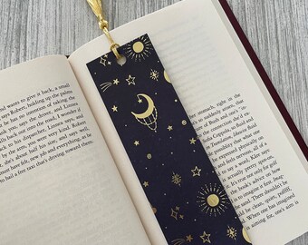 Metallic Cosmic Bookmark Gold Tassel | Graduation Gift for Reader