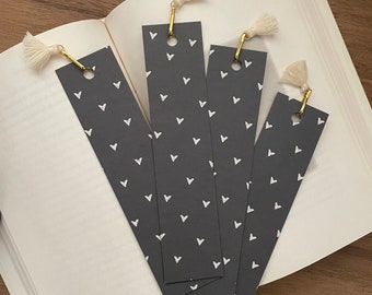 Mini Heart Bookmark, Small Narrow Sturdy Bookmark with mini tassel, Cute Valentines Day Bookmark Gift, Book Lover Galentines Gift Ideas
