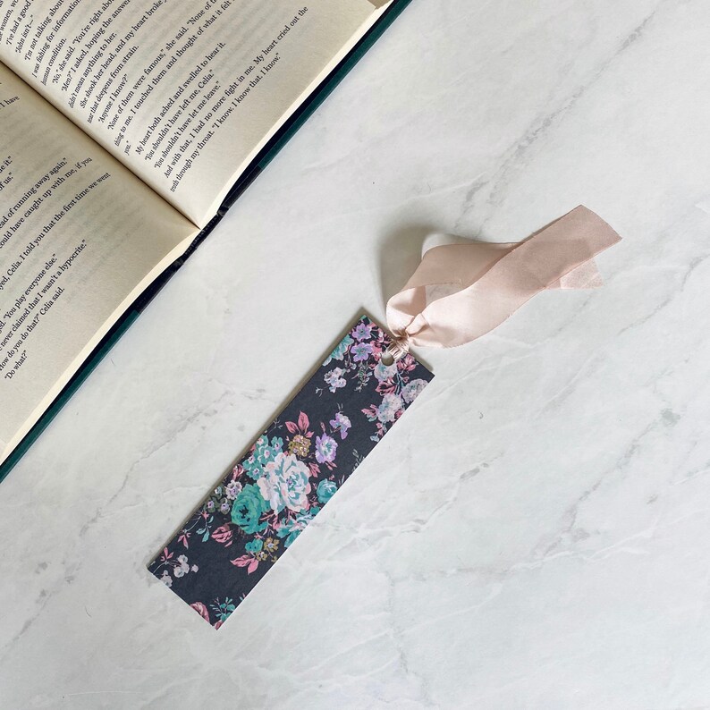 Silk Ribbon Bookmark Floral Bookmark Sparkmarks Handmade Etsy