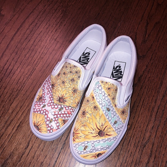 yellow flower vans