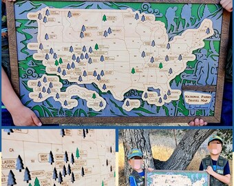 National Park Map - Family Gift - Hiking Gift - Outdoors - Camping - Customizable