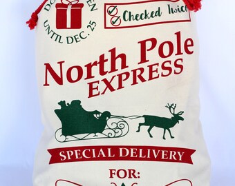 Santa Bolsas con nombre personalizado