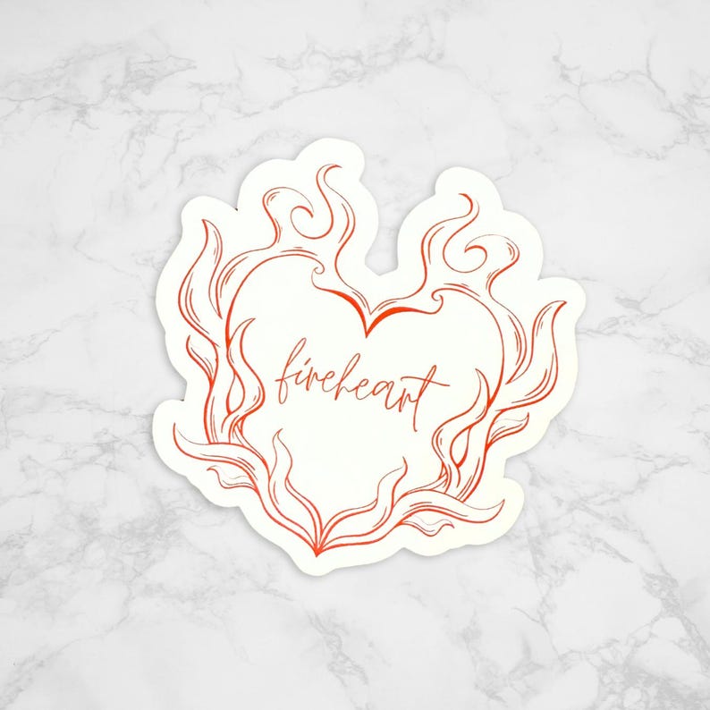 Fireheart Sticker Fireheart Sticker, Throne of Glass Sticker, Sarah J Maas Quote Sticker ...