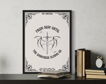 Throne of Glass Poster, The Thirteen Wall Art, Bookish Gifts, Sarah J Maas Quote Print, Manon Blackbeak Print, Throne of Glass Printable Art