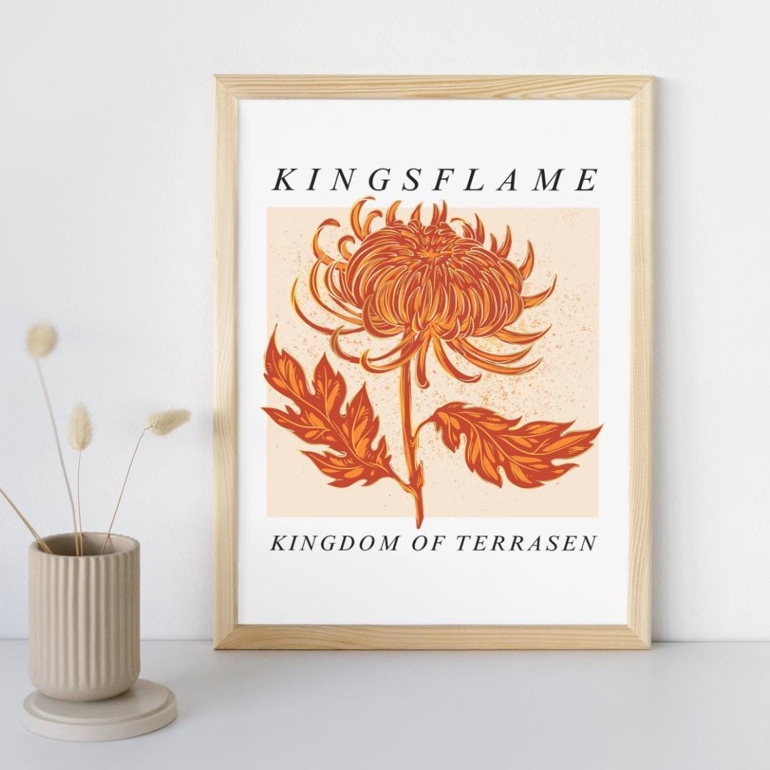 Kingsflame Throne Of Glass Art Print Terrasen Wall Art Bookish Gifts Il 1080xN.6314880519 Hn2p