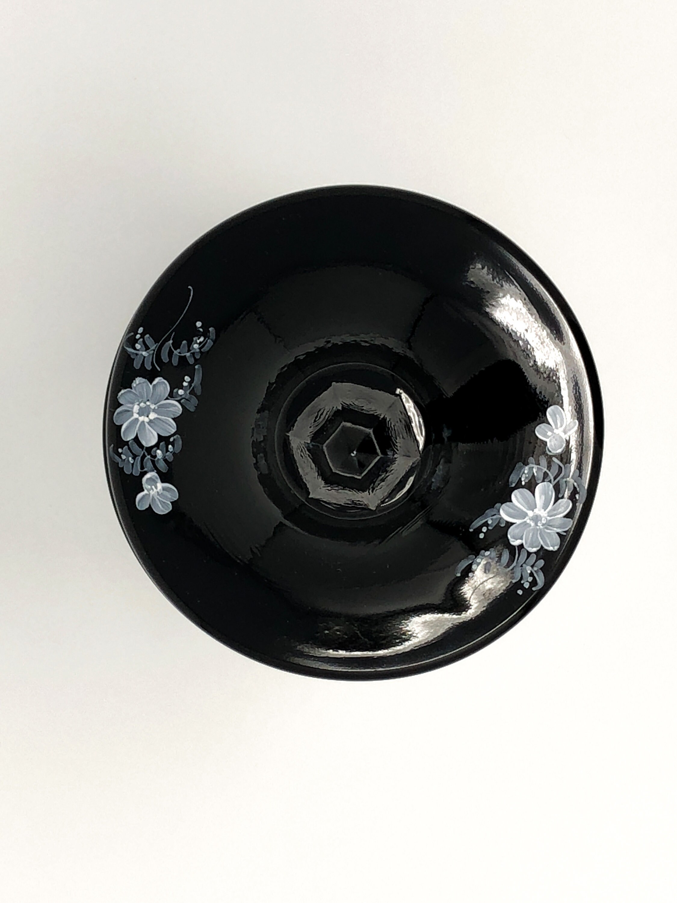 Connie Ash Signed Fenton Footed Black Candy Dish with Lid Etsy