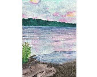 Seascape watercolor painting from photo, commission painting landscape, honeymoon keepsake gift for husband, vacation memories gift for dad