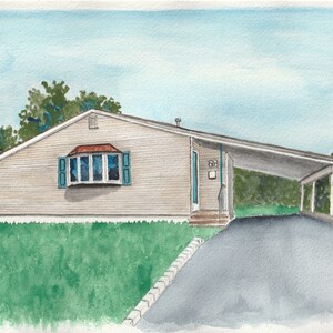 Custom watercolor house portrait for realtor closing gift, painting of house from photo, unique Christmas gift for newlyweds, house painting