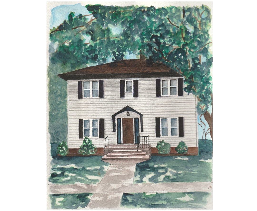 Custom Watercolor House Portrait From Photo, First Home Watercolor ...