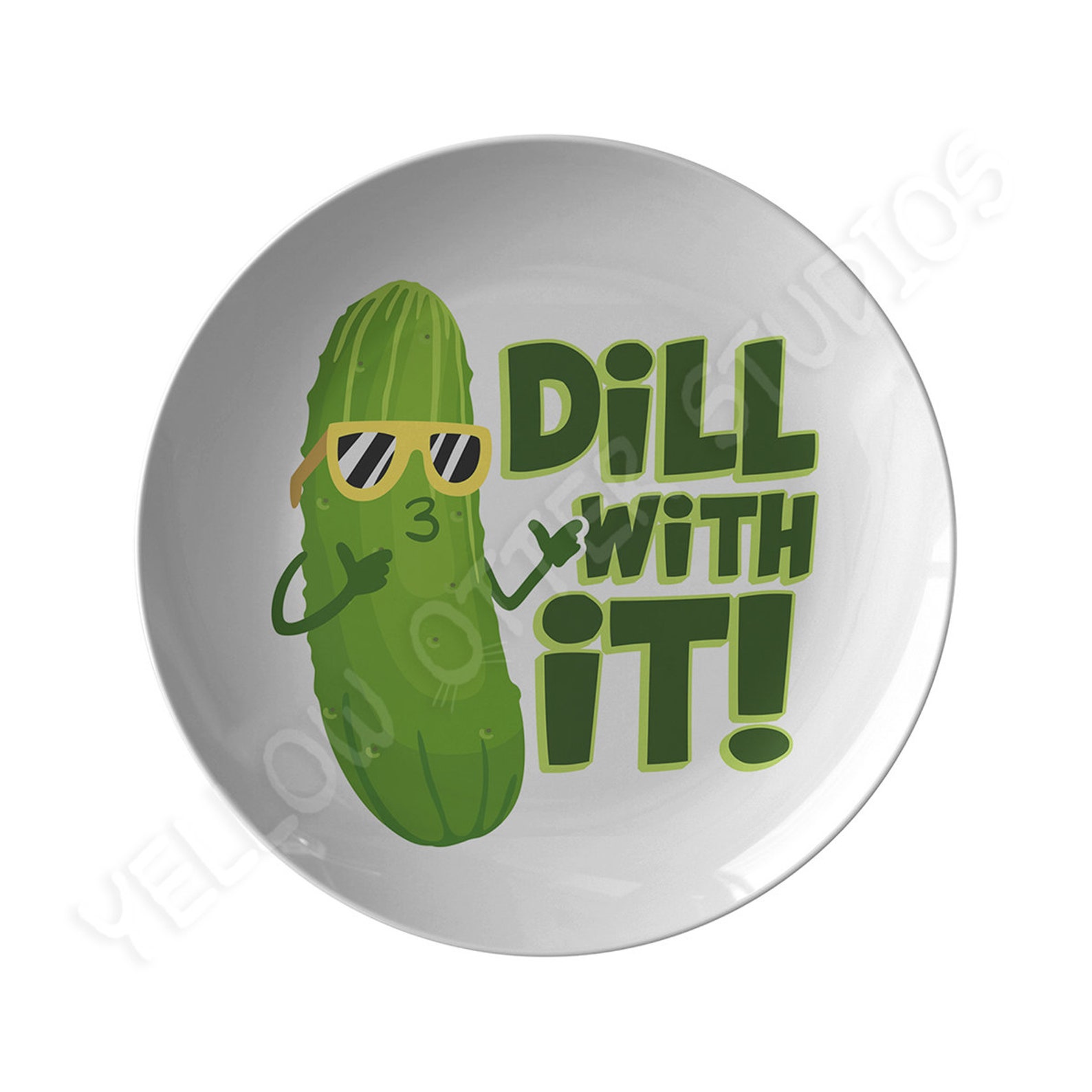 Dill Pickle Dinner Plate Dill With It Funny Dill Pickle Etsy