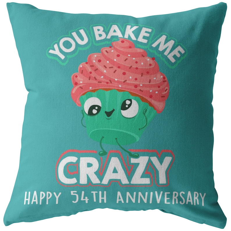 Cute 54th Wedding Anniversary Gift for Wife Funny 54 Year Anniversary Pillow Cushion Present for Her