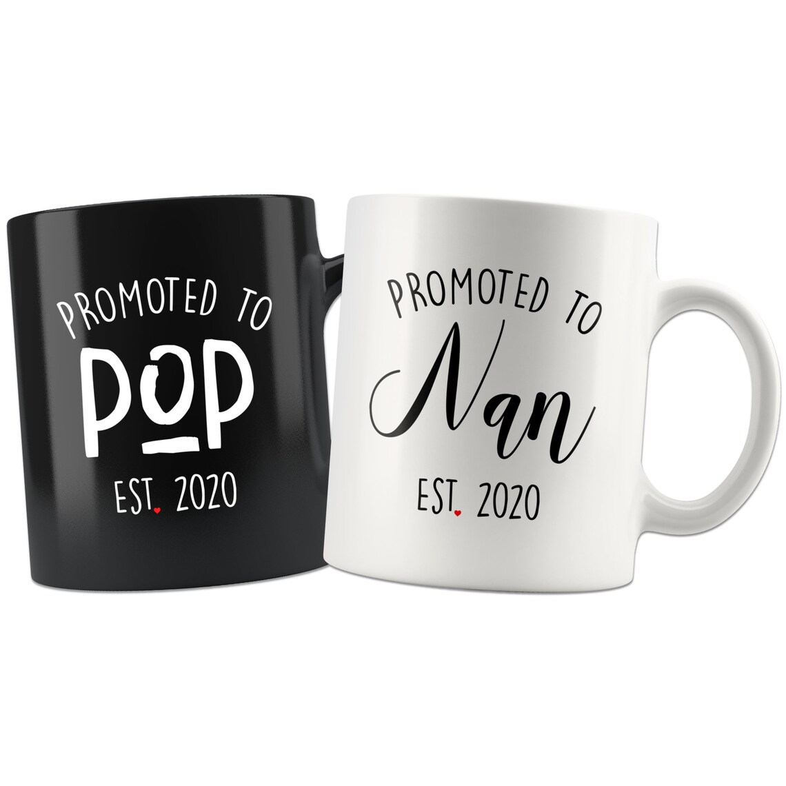 Promoted to Nan and Pop Mug Set Gift for New Nan and Pop Etsy
