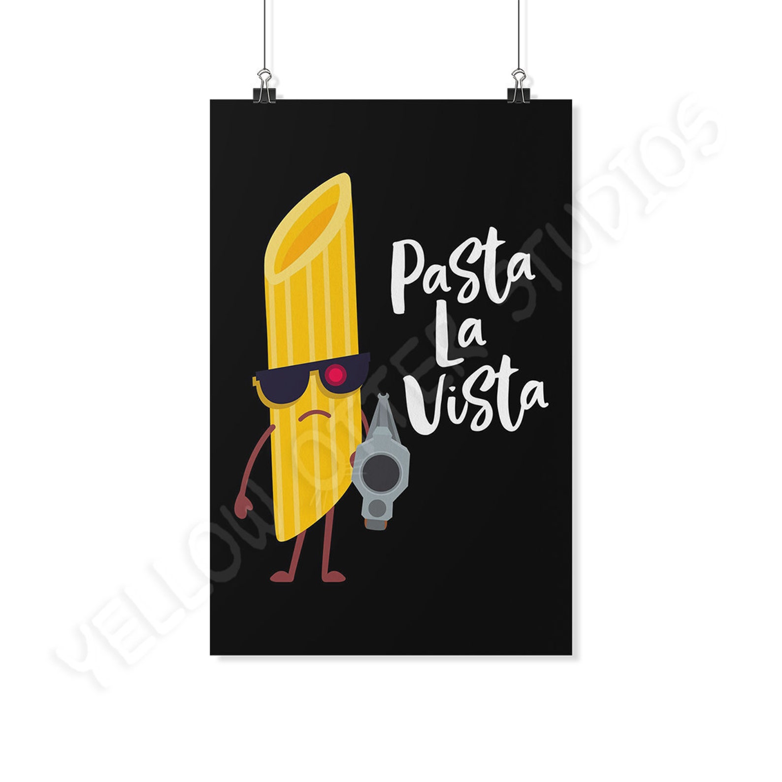 Funny Pasta Poster Pasta La Vista Pasta Lover Gift Nerd Etsy