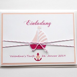 Einladungskarte Boot Taufe Kommunion Konfirmation Glaube Liebe Hoffnung 6 Stück