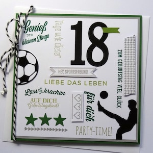 Glückwunschkarte 18ter Geburtstag personalisiert mit Namen Fußball