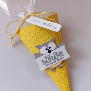 Gastgeschenk, Mitgebsel, Mini-Schultüte Eulen, 12er Set