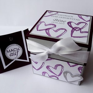Geldgeschenk 10 x 10 cm Geburtstag personalisiert Explosionsbox