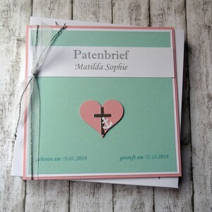 Patenbrief Glaube Liebe Hoffnung mit Karton